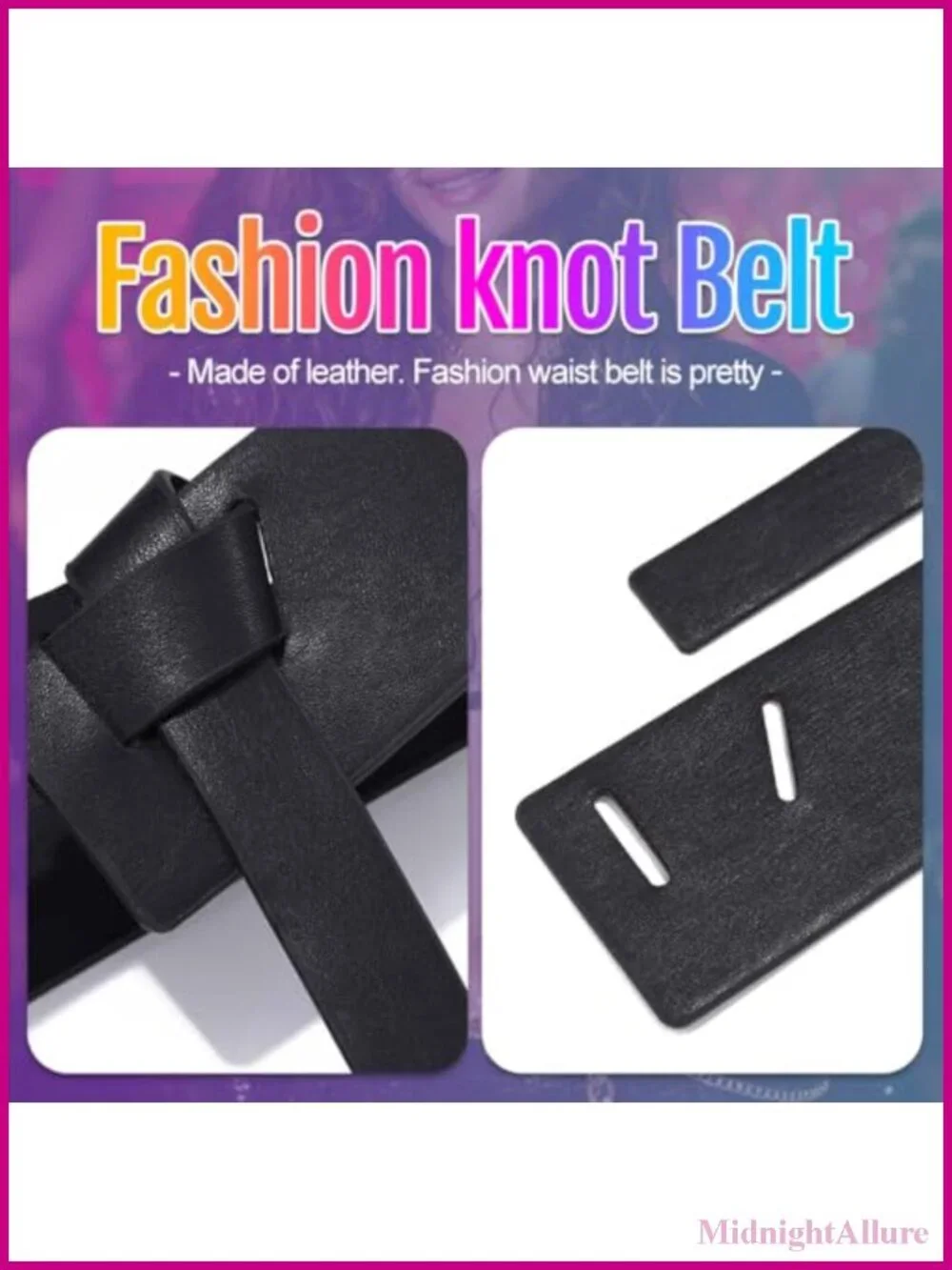 Wide Leather Waist Belt Chunky Statement Tie Knot Fashion Accessory
